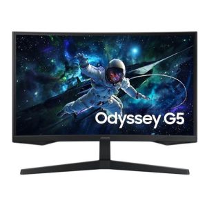 Samsung Monitor Odyssey G5 LS27CG552EMXEG QHD 27 Inch GAMING, 2560*1440 FHD-165Hz, 1ms response, DP / HDMI / Headphone Inputs - Curved