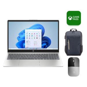 HP Laptop 15-fd0015ne, Intel Core-i5-1334U, 8GB RAM, 512GB-SSD, Intel Iris Xe Graphics, 15.6 Inch-FHD, 1920x1080, 300nits,  Fullsize backlit, Windows 11, Silver, + Free HP 18L backpack + HP Z3700 Wireless Mouse & Free Game Pass 2M, 3 Years Warranty