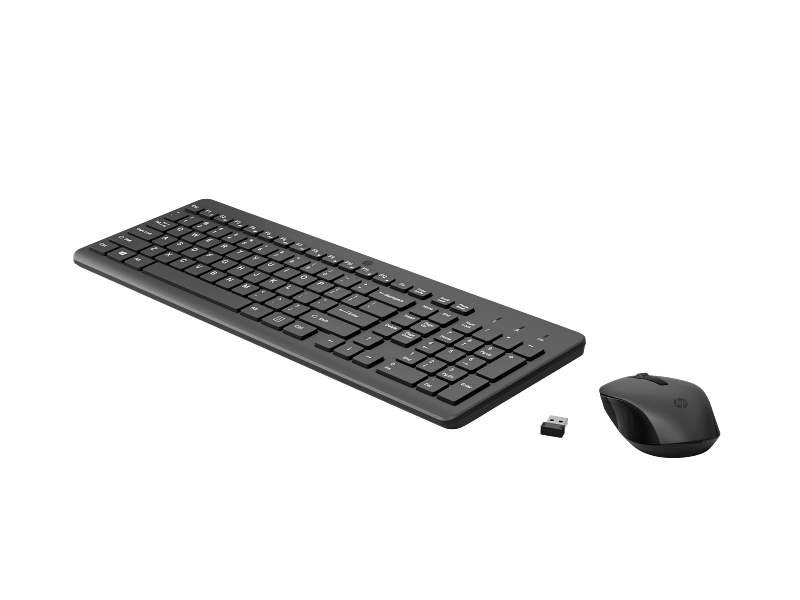 21C1 – HP330 Wireless Mouse and Keyboad Combination- JackBlack- Wireless- USB- Front Left- LED Off_M1803773 HP 330 Wireless Mouse and Keyboard Combo