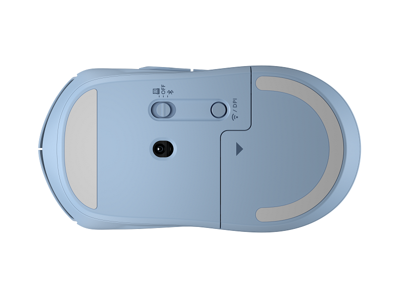 Cooper_Mouse_Blue_Coreset_Bottom_WhiteBG_4724555 HP 400 Quiet Wireless Mouse, Light Blue